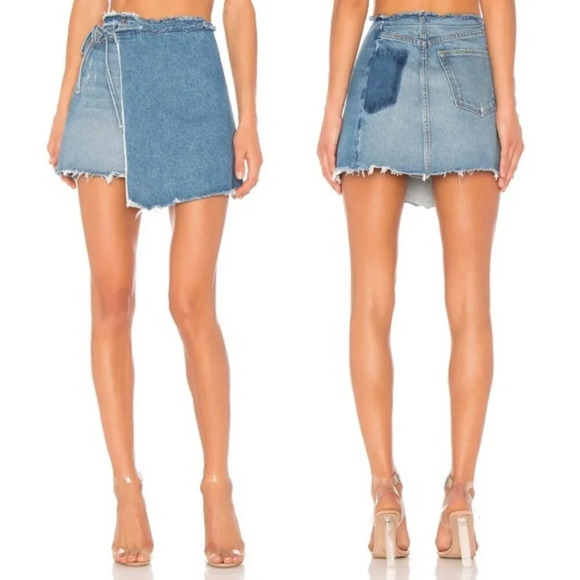 GRLFRND Ella Denim Wrap Skirt in Sugah Daddy - 26 - Picture 2 of 11